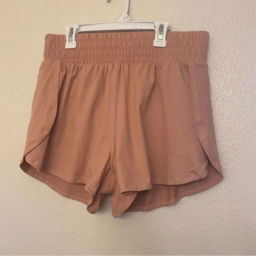 Talulah pink butter soft High-Rise Elastic Waist pull on lined running shorts L